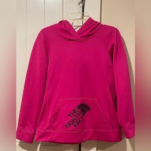 The North Face Hoodie Large Fuchsia Logo on Front Kangaroo Pocket W/Cord Access